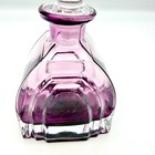 Amethyst Purple Cased Art Glass Perfume Bottle Decanter Ball Stopper Faceted Mcm