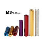 M3 Aluminum Alloy Threaded Sleeve Rod Bar Stud Hexagon Connector Partial Thread