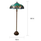 Tiffany Style Floor Lamp Stain Glass Victorian Vintage Vibe Elegant Blue Amber