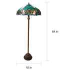 Tiffany Style Floor Lamp Victorian Elegant Blue Amber Stain Glass Vintage Style