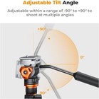 K f Concept Video Fluid Tripod Head Pan   -90   Tilt W   Acra Quick Release Plate