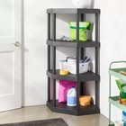 4 Tier Plastic Corner Shelf Unit Black - Brightroom