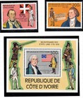 Ivory Coast 1976 Us  Bicentennial  Mnh Scott  421-425  426     V3-4