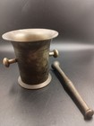 Vintage Heavy Solid Brass Mortar   Pestle Pharmaceutical Apothecary Appx 4 5 