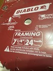  2-pack  Diablo D0724 2-pk 7-1 4  X 24t Carbide Framing Saw Blade New