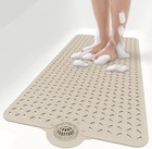 Bath Mat For Tub Non Slip  39  X 17  Long Bathtub Mat With Hair Catcher   big D   