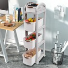 4 Tier Storage Rack  Storage Shelf Movable Storage Organizer Basket With Wheels