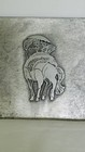 Vintage Don Drumm Lady Godiva Cast Pewter Art Tile Plaque Mcm Brutalist