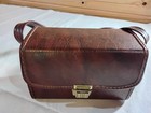 1960s Vintage Hard Camera Case W  Camera Caddy - Brown Faux Leather