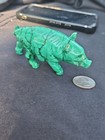 Malachite Pig Statue Hand Carved Specimen  177 Grams 