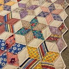 Vintage 30s Handmade Touching Stars Scallop Edge Quilt 84x69 Patchwork Blanket