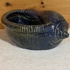 Vtg Ceramic Art Pottery Conch Seashell Bowl Planter 0523 Nautical Sea Shell Blue