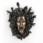 Gothic Greek Fantasy Medusa Wall Plaque - 13 5  Antique Bronze Resin Statue