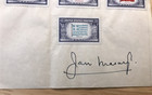 Jan Masaryk Signed Page-foreign Minister Of Czechoslovakia-stamp Flags Rare
