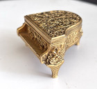 Avon Vintage Miniature Ornate Goldtone Baby Grand Piano Solid Perfume Compact