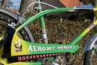 1960s Amf Aerobee Muscle Bananna Bicycle Seat Tube Decal Sticker - White Stripes
