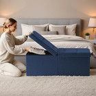 35-inch Storage Ottoman Bench  Footrest With Storage  End Of Bed Bench Coffee