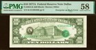 1977a  10 Federal Reserve Note Pmg 58 Error Note Overprint On Back