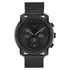 Movado Bold Trend Propel 3601047 Black Chronograph Mesh Band 44mm Mens Watch