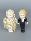 Antique 1920   s Bisque Kewpie Bride And Groom Wedding  Cake Topper Flowers