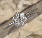     price Drop      14k White Gold Diamond Flower Design Ring
