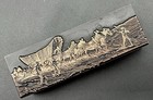 Letterpress Printing Block Covered Wagon Horses Mules Oregon Trail Pioneers