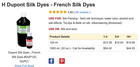 H Dupont Silk Dyes - French Silk Dyes 123ml - 10 Bottles  Light Use