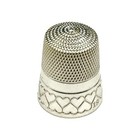 Vintage 1991 Simon Bros Sterling Silver Thimble W  Hearts Band Sewing Thimble 