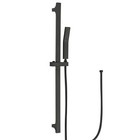 Matte Black Handheld Shower With Slide Bar Square Handheld Shower Head With 