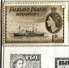 Lot Of 3 1954 see Photos british Falkland Islands Dependencies Stamps qeii ships