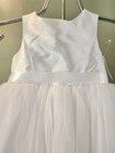 David   s Bridal - Ball Gown Tea Length Flower Girl Dress   White   Sz 4 Perfect 