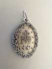 Catholic Silver Tone Miraculous Medal Rose Border Latin 1 