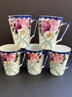Antique Nippon Te Oh Hand Painted Tea Cups Mugs Floral Moriage Set 5
