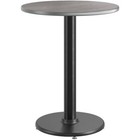 24  Round Gray Laminate Table Top With Base - Standard Height Restaurant Table