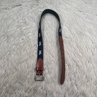 J crew Crewcuts Boys Youth L Blue Jacquard Dog Canvas Waist Belt Preppy