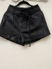 Frame Paperbag Lamb Leather Shorts Black Noir Belted