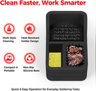 Soldering Iron Tip Cleaner Kit With Brass Wool  Sponge steel Brush In Black Sili