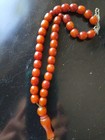Vintage Cherry Amber Bakelite Faturan Prayer Beads 29 G