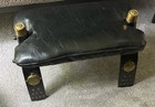 Vintage Egyptian Camel Saddle Stool Wood Brass Medallion Leather