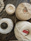 Antique Vintage Tatting Crochet Lace Lot Hand Made   Old Crochet Thread Balls