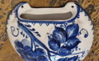       vintage Gzhel Porcelain Wall Vase Hand-painted Signed            Grape Blue Berries