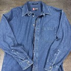 Vintage Chaps Denim Button Down Shirt Mens Size Large  Cotton