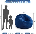 Bean Bag Chair For Adults Big Beanbag Velvet Fabric Large Blue memory