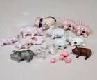 Lot Of 19 Miniature Pigs Figurines Ceramic Wood Brass Glass Instant Collection