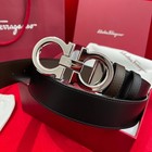 Salvatore Ferragamo Belt Handcrafted Classic Italian Leather Belt Silver Buckle