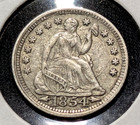 1854 Seated Liberty Xf au Die Clash 5c Half Dime Five Cent Coin Us Silver  409