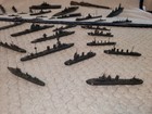Lot Of Wwii-style Miniature Military Ship Models - Warships   Submarines