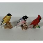 Vintage Goldfinch Cardinal Chickadee Bird Porcelain Figurine Lot Of 3