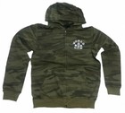 W842 World Gym Army Camo Zip Hoodie Camouflage 100 Percent Cotton