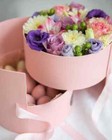 Premium Quality Round Shape Flower Box  Floral Gift Box  2 Tier  With Lid  Pink